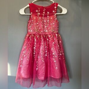 -Joan Michelle embroidered Pink Dress for girls/size 5